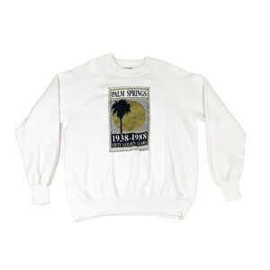 Vintage 1987 Palm Springs Sweatshirt XL Glitter California Desert